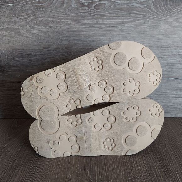 Lower East Side Vintage 90s Tan Floral Beaded Platform Sandal 7.5 - Picture 8 of 10